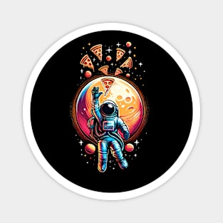 Astronaut in Space with Pizza, Love Eating Pizza Magnet
